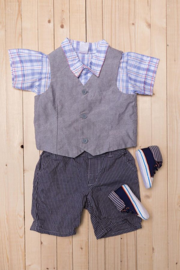 Baby Clothes Boys Wooden Background 93675 132866